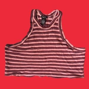 striped crop top tank top